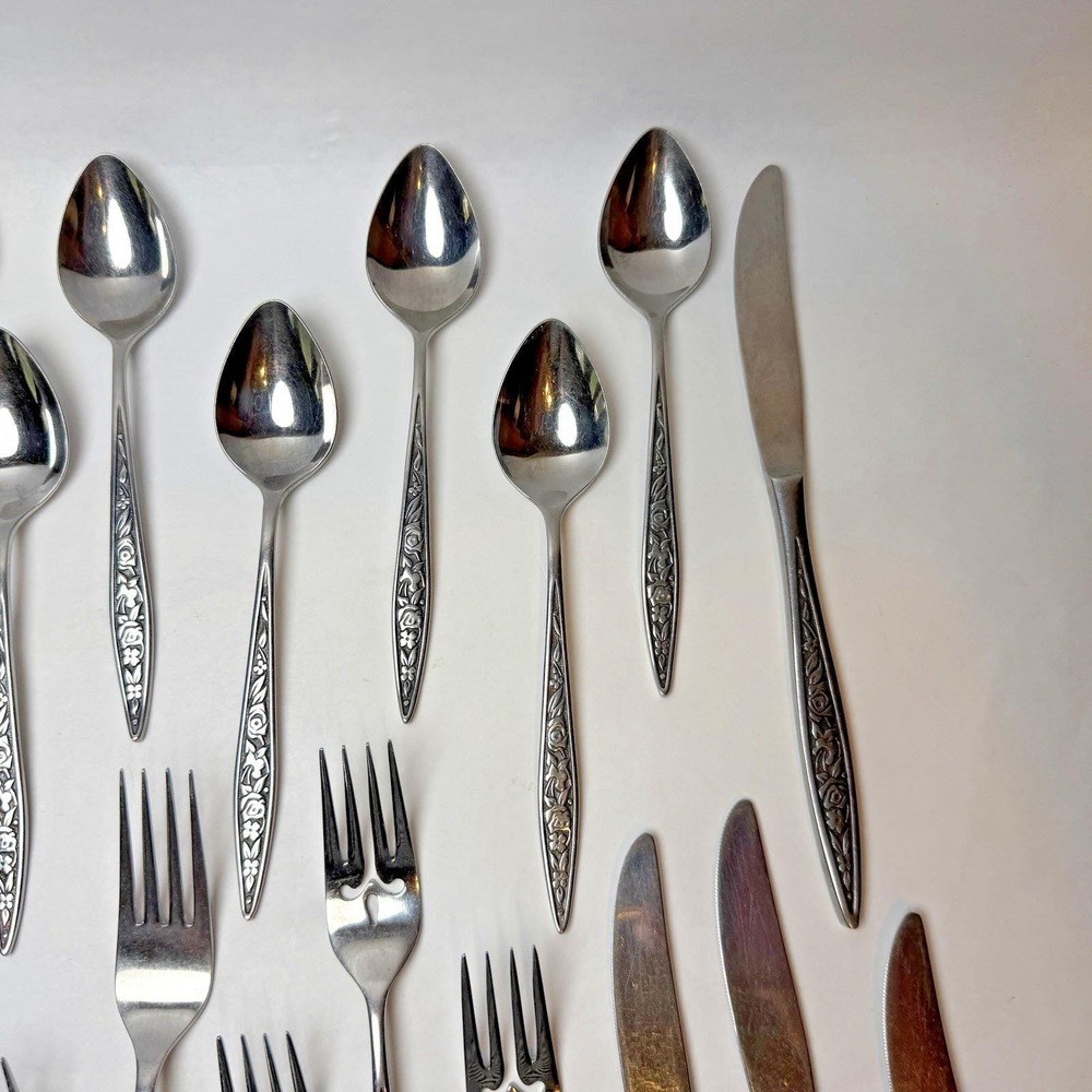 Ekco eterna Santiago Stainless Silverware 25 Pieces Forks Spoons Knives Japan - Picture 3 of 8